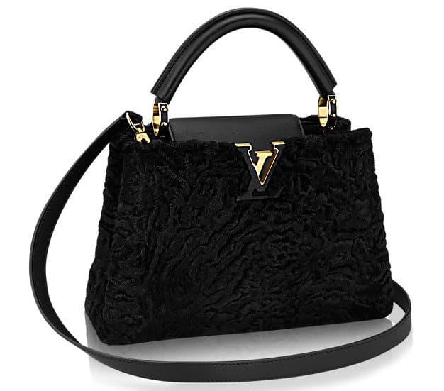 Louis Vuitton Black Astrakan Capucines BB Bag