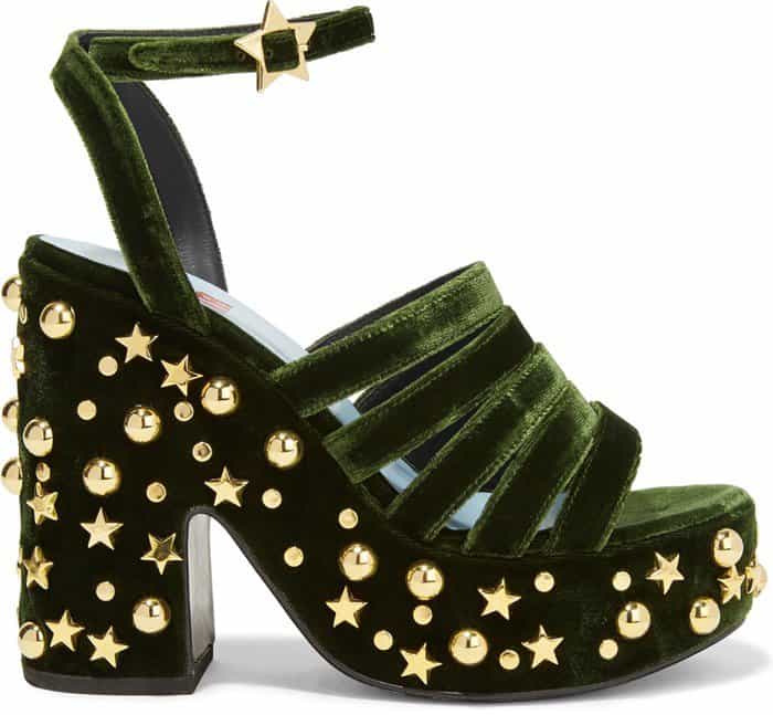 MR by Man Repeller 'Lol If You Think I'm Walking' Embellished Velvet Platform Sandals