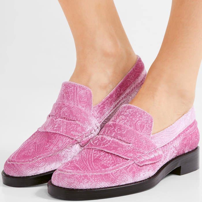 MR by Man Repeller 'The Alternative to Bare Feet' Embossed Velvet Loafers