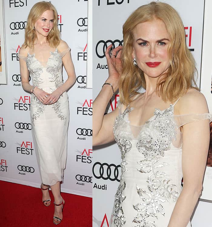 Nicole Kidman complements her ethereal look with soft, shoulder-length waves