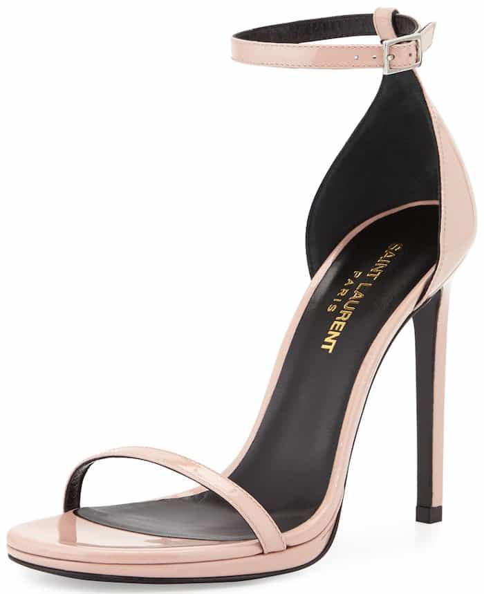 Saint Laurent Paris Jane Ankle-Strap Sandals in Rose Clair