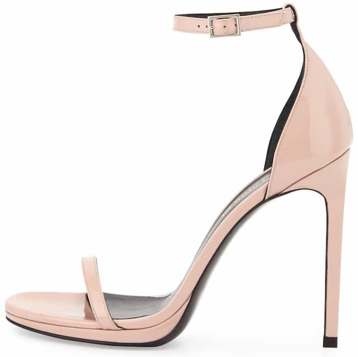 Saint Laurent Paris Jane Ankle-Strap Sandals in Rose Clair