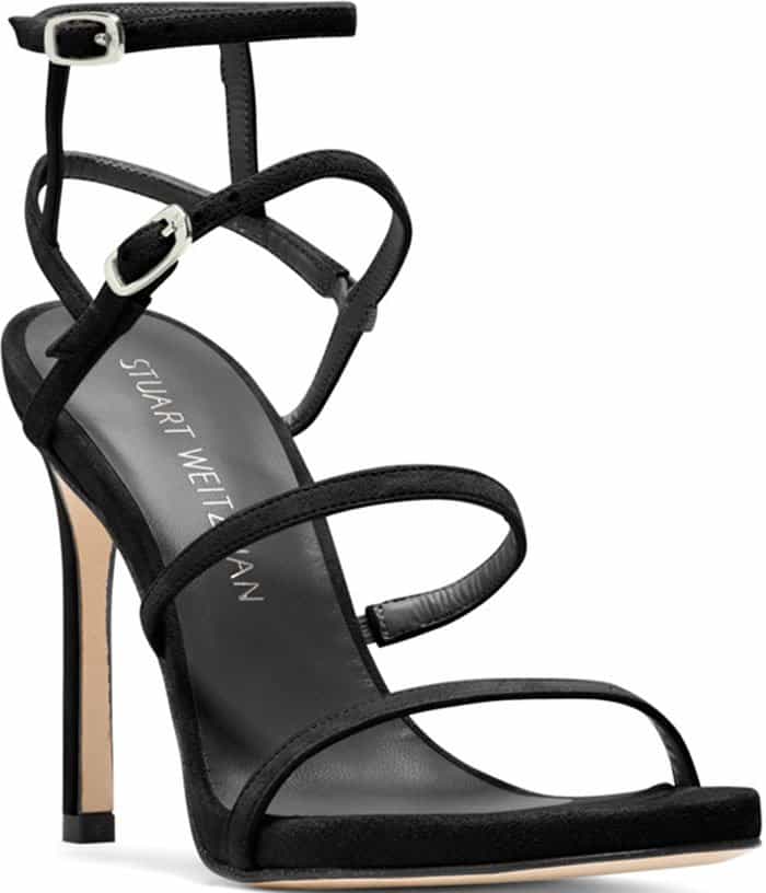 Black Strappy Stuart Weitzman "Courtesong" Sandals