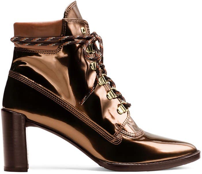 Stuart Weitzman 'Gigi' Lace-Up Booties Copper