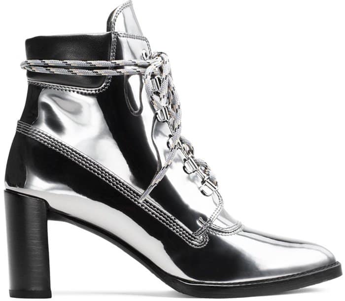 Stuart Weitzman 'Gigi' Lace-Up Booties Metallic