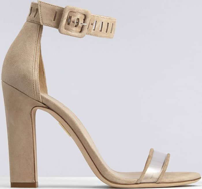 Tamara Mellon Jagger Sandals Nude Suede and PVC