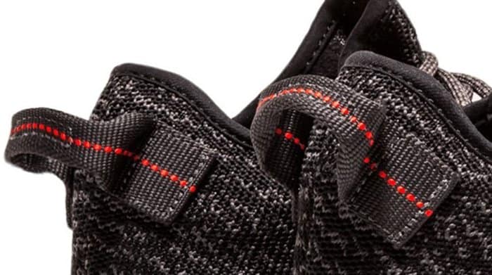 The heel of a Yeezy shoe is filled with intricate details