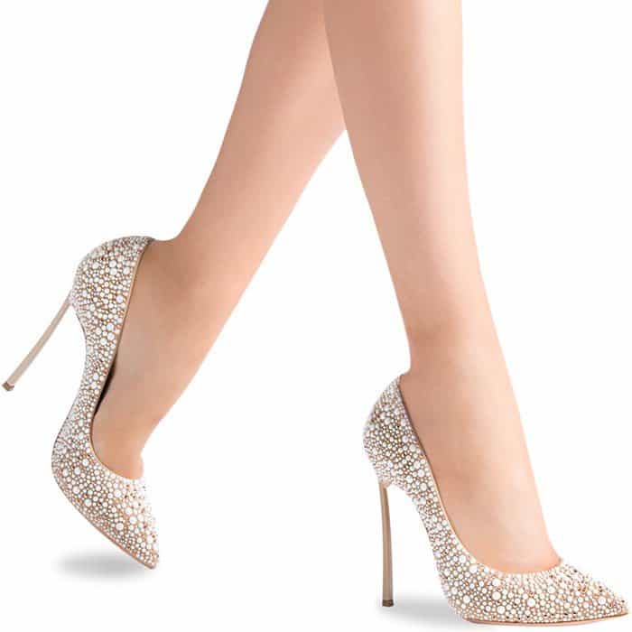 Casadei Blade Heels with Faux Pearls