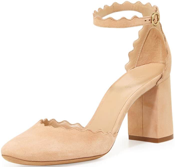 Nude Suede Chloé Lauren Mary Jane Pumps