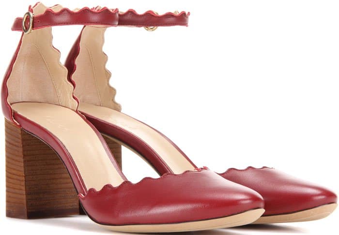 Red Chloé Lauren Mary Jane Pumps