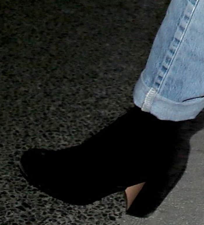 Kelly Rowland Shops in Beverly Hills Wearing Black Suede Boots