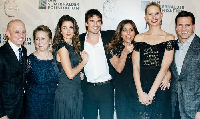 Nikki Reed poses with Ian Somerhalder, Karolina Kurkova, and other supporters of the Ian Somerhalder Foundation