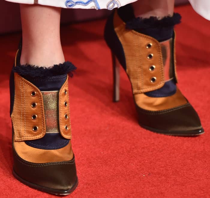 Olivia Palermo pulled off the Jimmy Choo "Mitsu" booties as a red carpet look