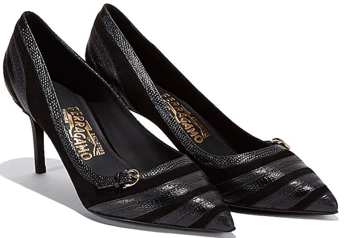 Salvatore Ferragamo Pumps in Suede and Calfskin