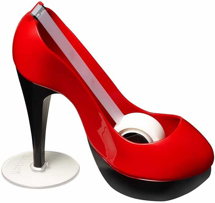 Red Shoe Dispenser With Scotch Magic Tape