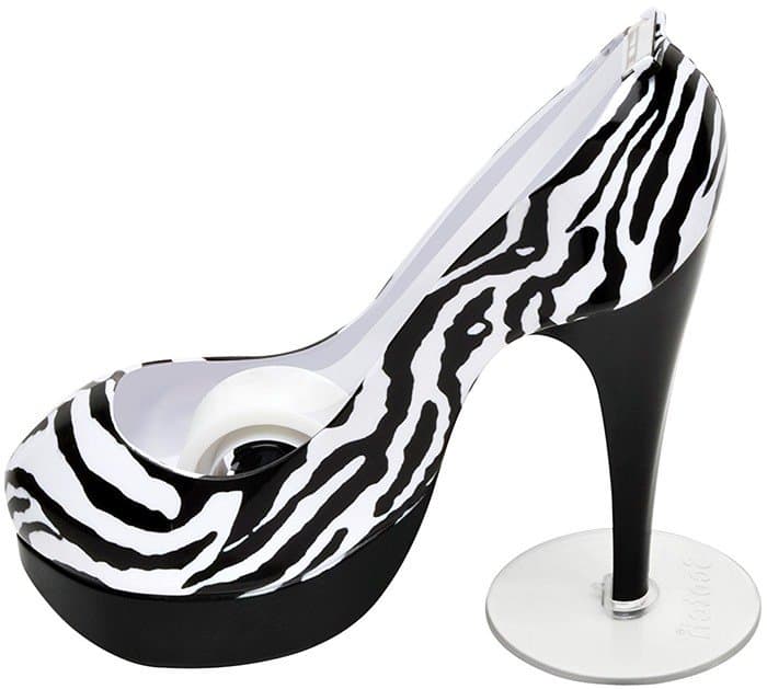 Zebra Print Shoe Dispenser With Scotch Magic Tape