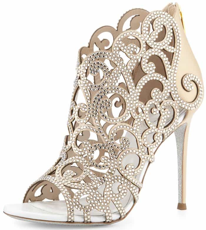 Scroll Laser-Cut Crystal 105mm Booties