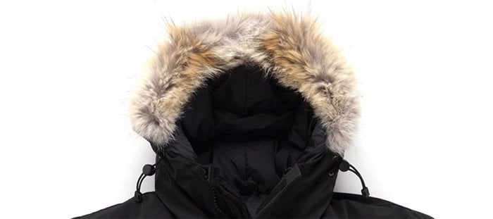 Full and soft coyote ruff on an authentic parka