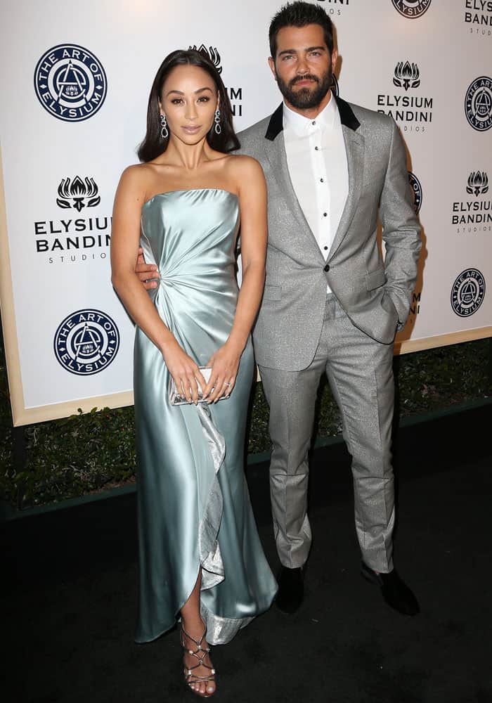 Cara Santana and her fiancé Jesse Metcalfe attend The Art of Elysium presents Stevie Wonder's HEAVEN - Celebrating the 10th Anniversary at Red Studios