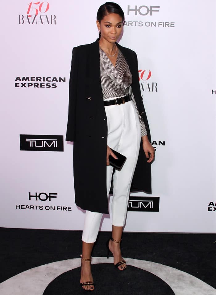 Chanel Iman looked flawless in a jumpsuit by Elisabetta Franchi