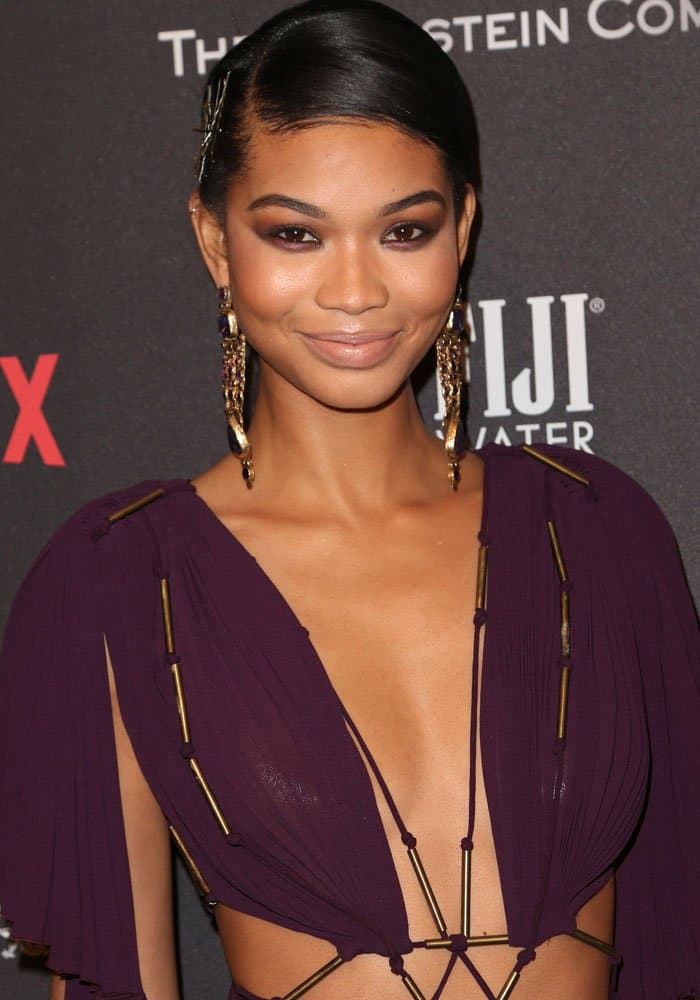 Chanel Iman at the 2017 Weinstein Company and Netflix Golden Globes party held in Beverly Hills on January 8, 2017