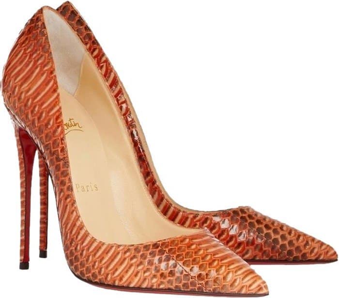Christian Louboutin 'So Kate' 120 Watersnake Rocaille Pumps