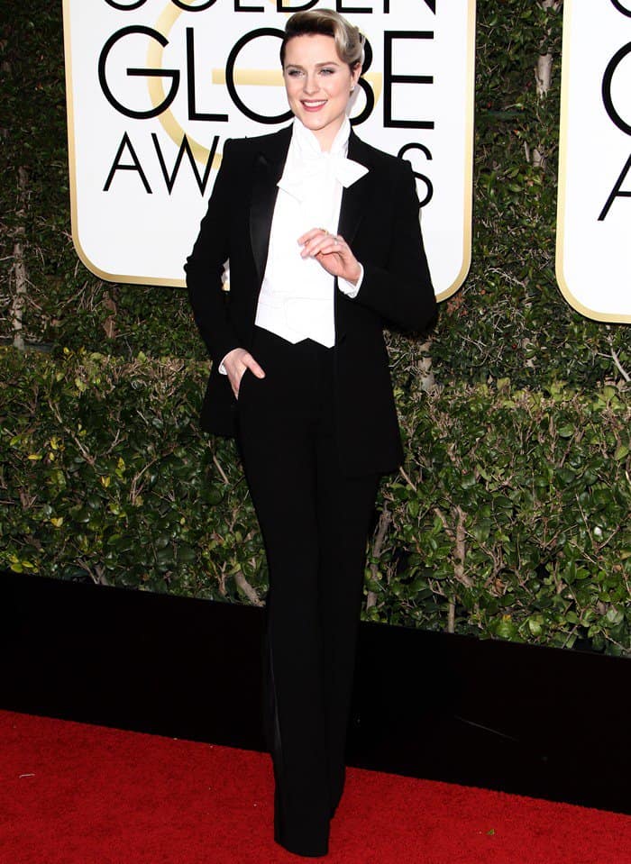 Evan Rachel Wood at the 74th Annual Golden Globe Awards held at The Beverly Hilton Hotel