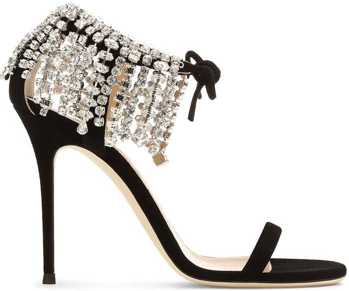 Giuseppe Zanotti 'Carrie' Crystal-Embellished Suede Sandals