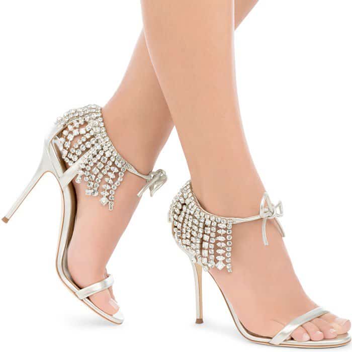 Giuseppe Zanotti 'Carrie' Crystal-Embellished Suede Sandals