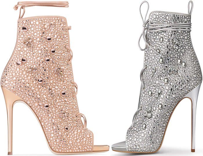 Giuseppe for Jennifer Lopez 'Lynda' Embellished Lace-Up Sandals