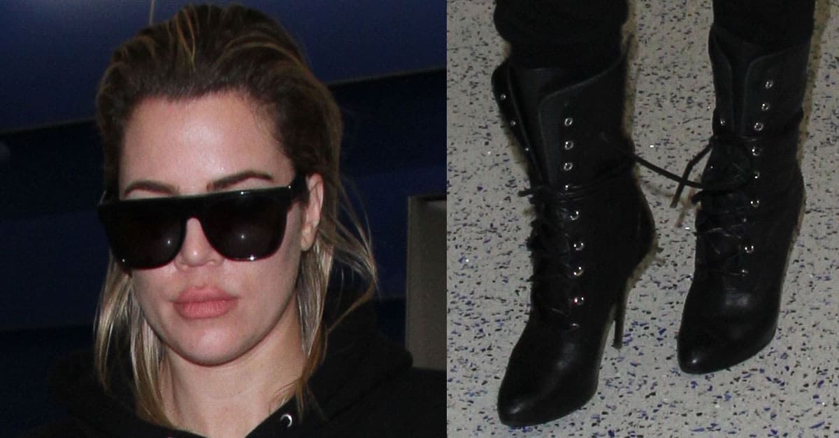 khloe leather and logo combat boot