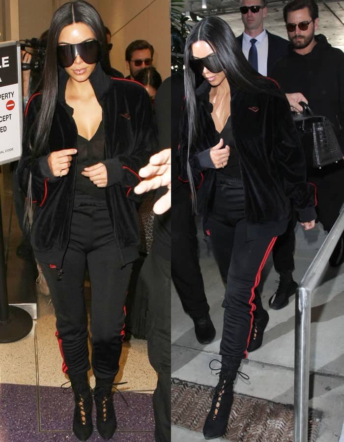 Kim Kardashian wore Yeezy Season 4 Calabasas sweatpants