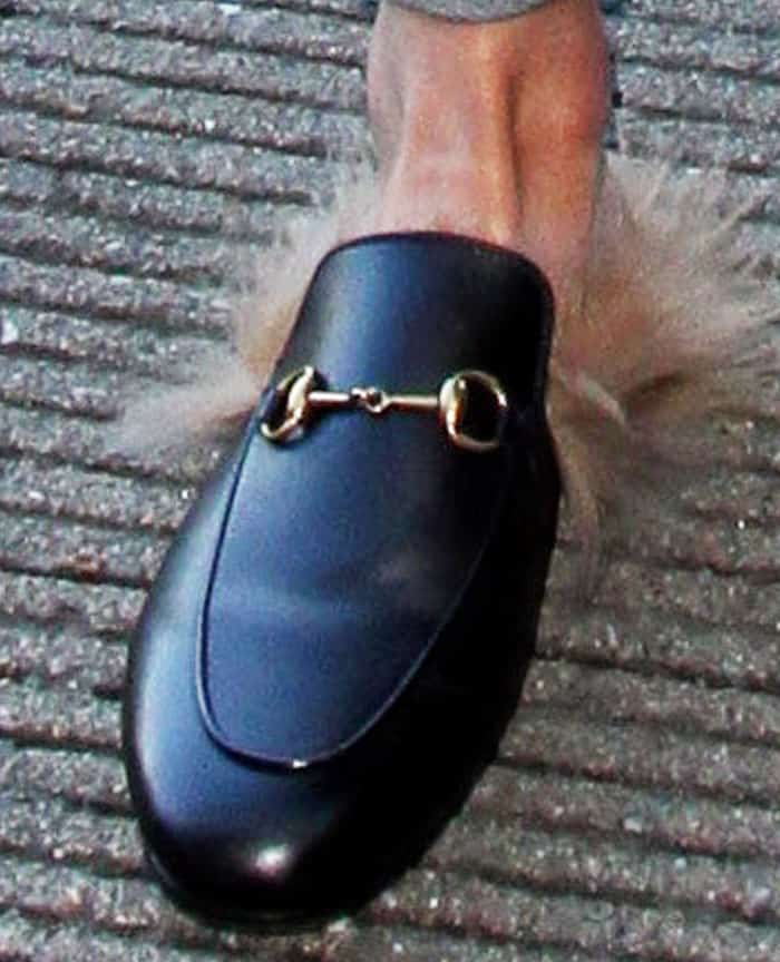 LeAnn jumps on the Gucci Princetown fur mules bandwagon