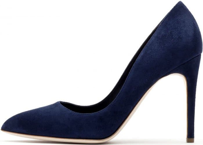 Rupert Sanderson "Malory" Suede Pumps in Navy