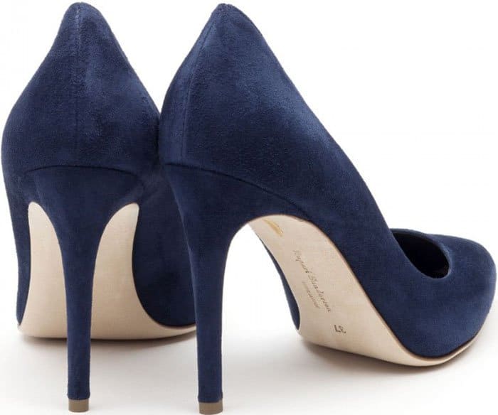 Rupert Sanderson "Malory" Suede Pumps in Navy