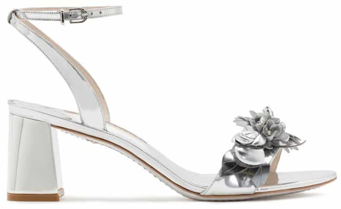 Sophia Webster 'Lilico' Floral-Embellished Metallic Leather Block-Heel Sandals