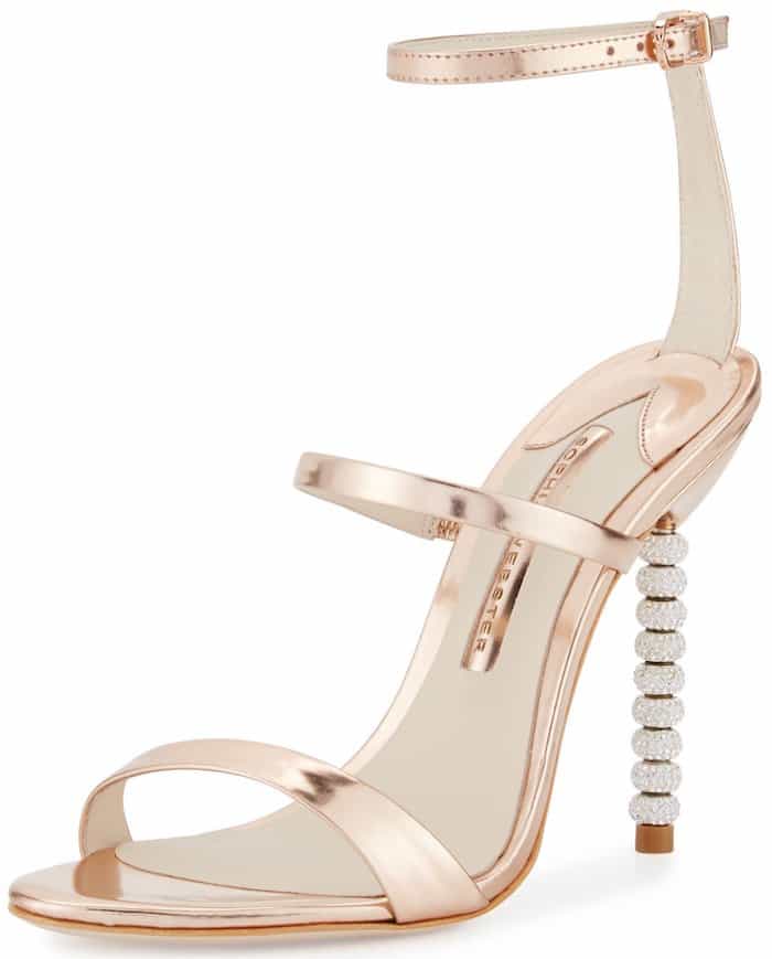 Gold Sophia Webster Rosalind Crystal Heel Sandals