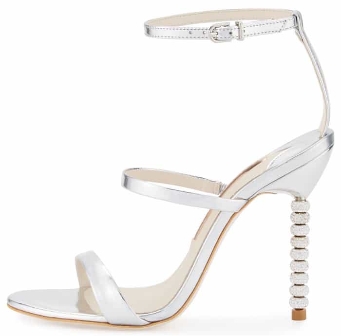 Silver Sophia Webster Rosalind Crystal Heel Sandals