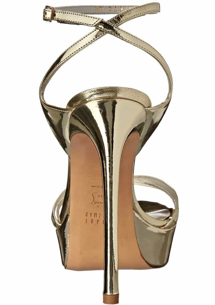 Gold Metallic Stuart Weitzman "Bebare" Sandals