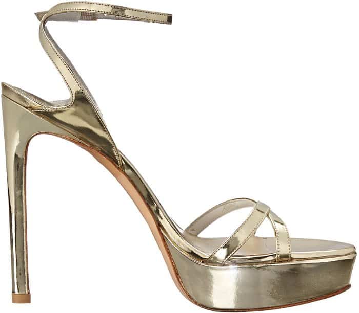 Gold Metallic Stuart Weitzman "Bebare" Sandals