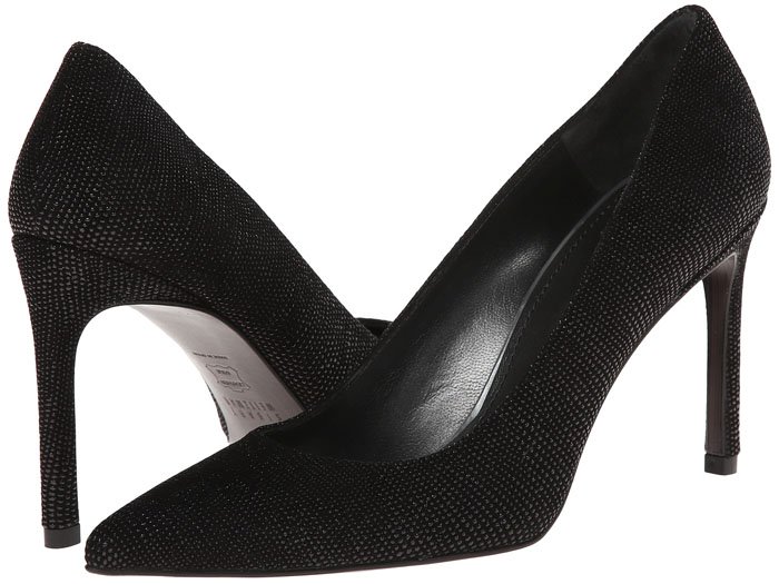 Stuart Weitzman "Heist" pumps in Black Goosebump Nappa