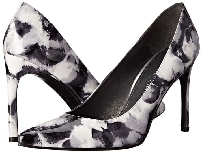 Stuart Weitzman "Heist" pumps in Smoke Sunflower Patent