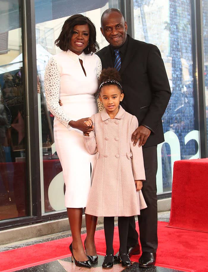 Viola Davis with husband Julius Tennon and daughter Genesis at The Hollywood Walk Of Fame