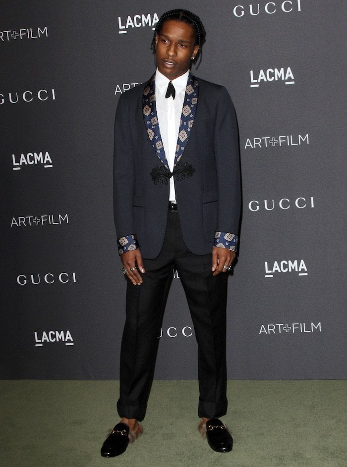 ASAP Rocky in fur-lined mules