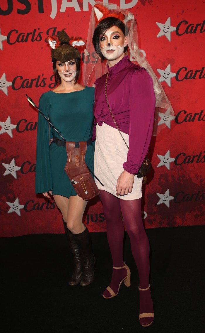 Ashley Greene and hairstylist Joseph Chase attend Just Jared's 7th Annual Halloween Party