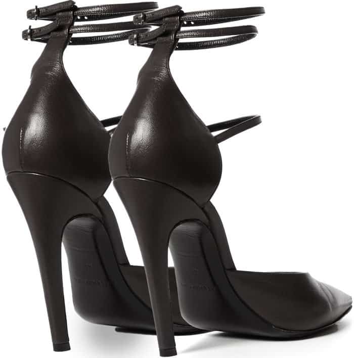 Balenciaga 'Slash' Triple-Strap Leather Pumps