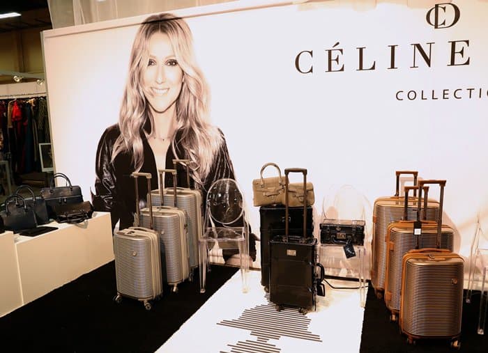 The Céline Dion Collection booth at the Project Women’s trade fair showcases a range of sleek luggage and handbags