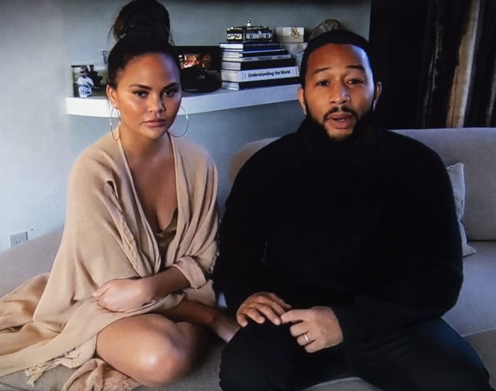 Chrissy Teigen and John Legend at One World: Together at home - celebrating heroic efforts of community health workers on April 18, 2020