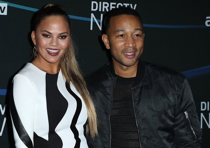 Chrissy Teigen and John Legend coupled up for the 2017 DIRECTV NOW Super Saturday Night Concert