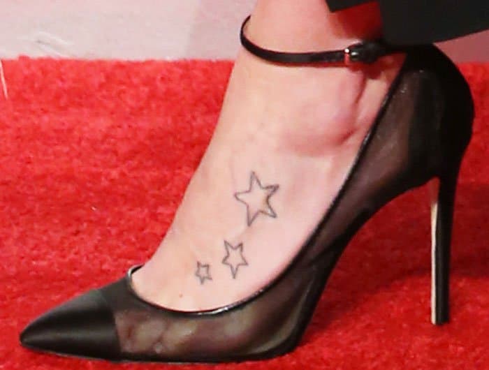 Daisy Ridley's feet in Jimmy Choo "Tower" mesh pumps